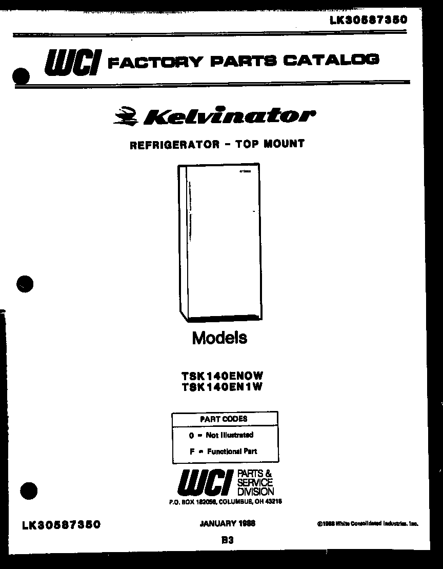 Kelvinator TSK140EN0T cover page diagram