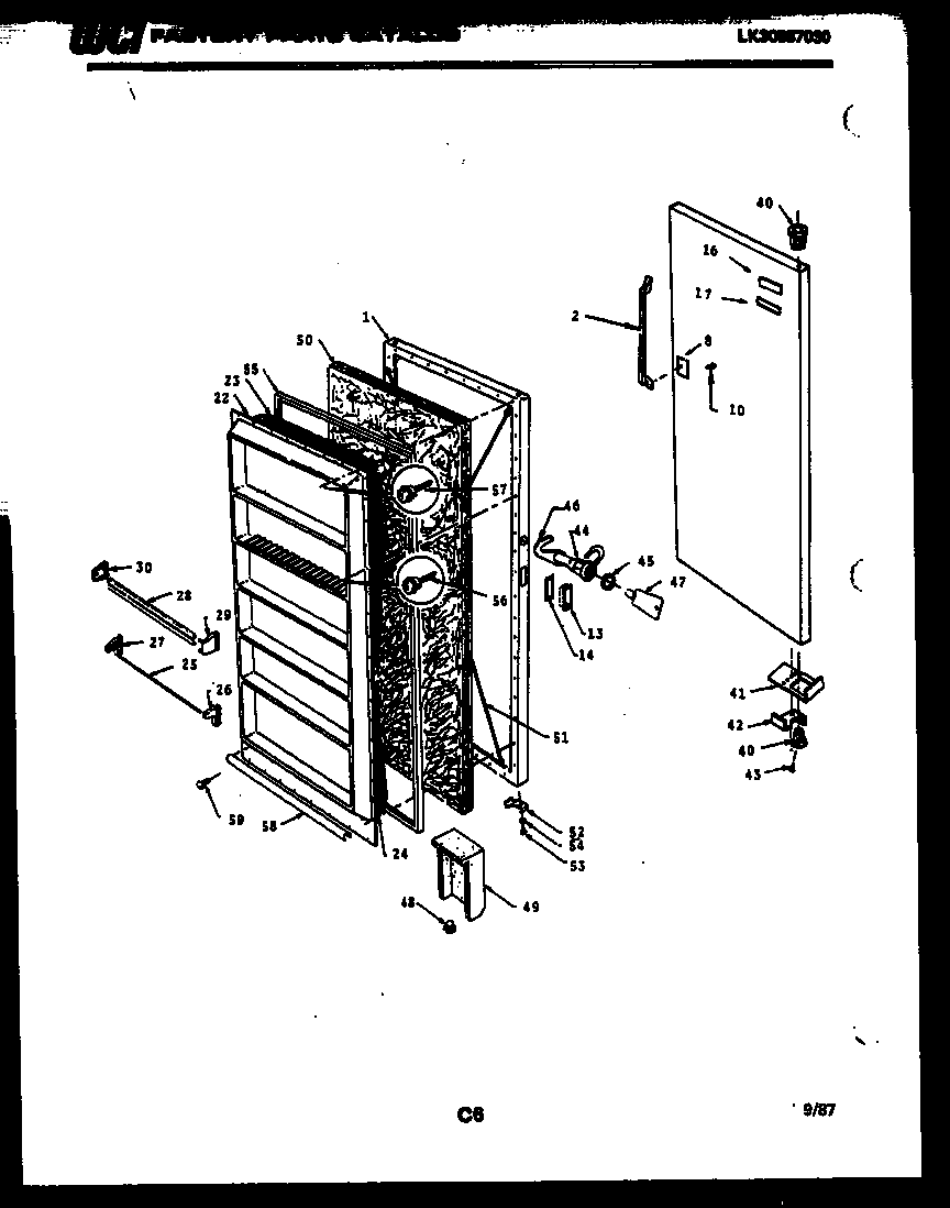 Kelvinator UFP193EM0W door parts diagram