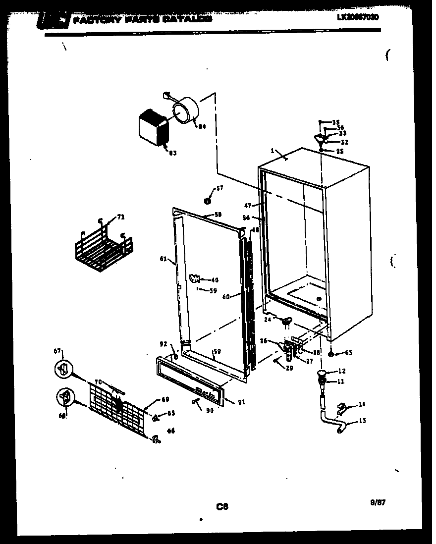 Kelvinator UFP193EM0W cabinet parts diagram