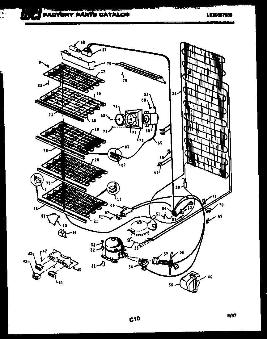 Kelvinator UFP193EM0W system and electrical parts diagram