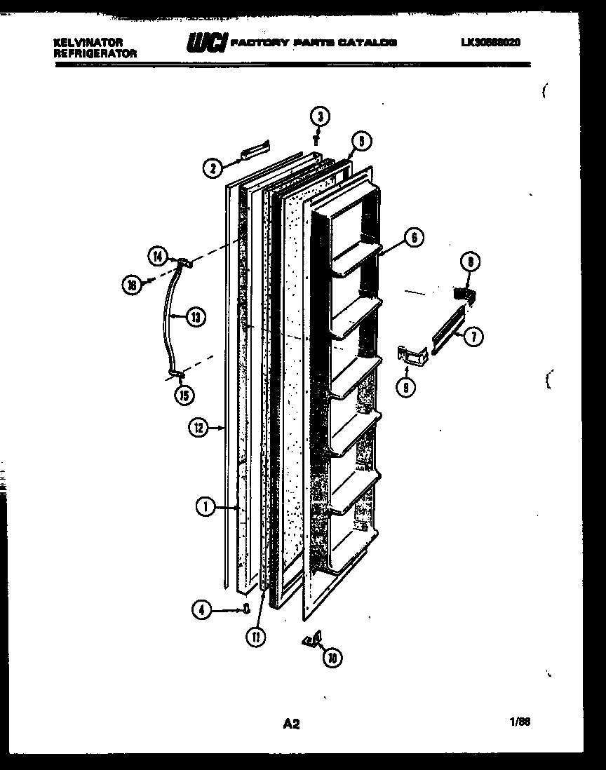 Kelvinator FMK220EN2F freezer door parts diagram