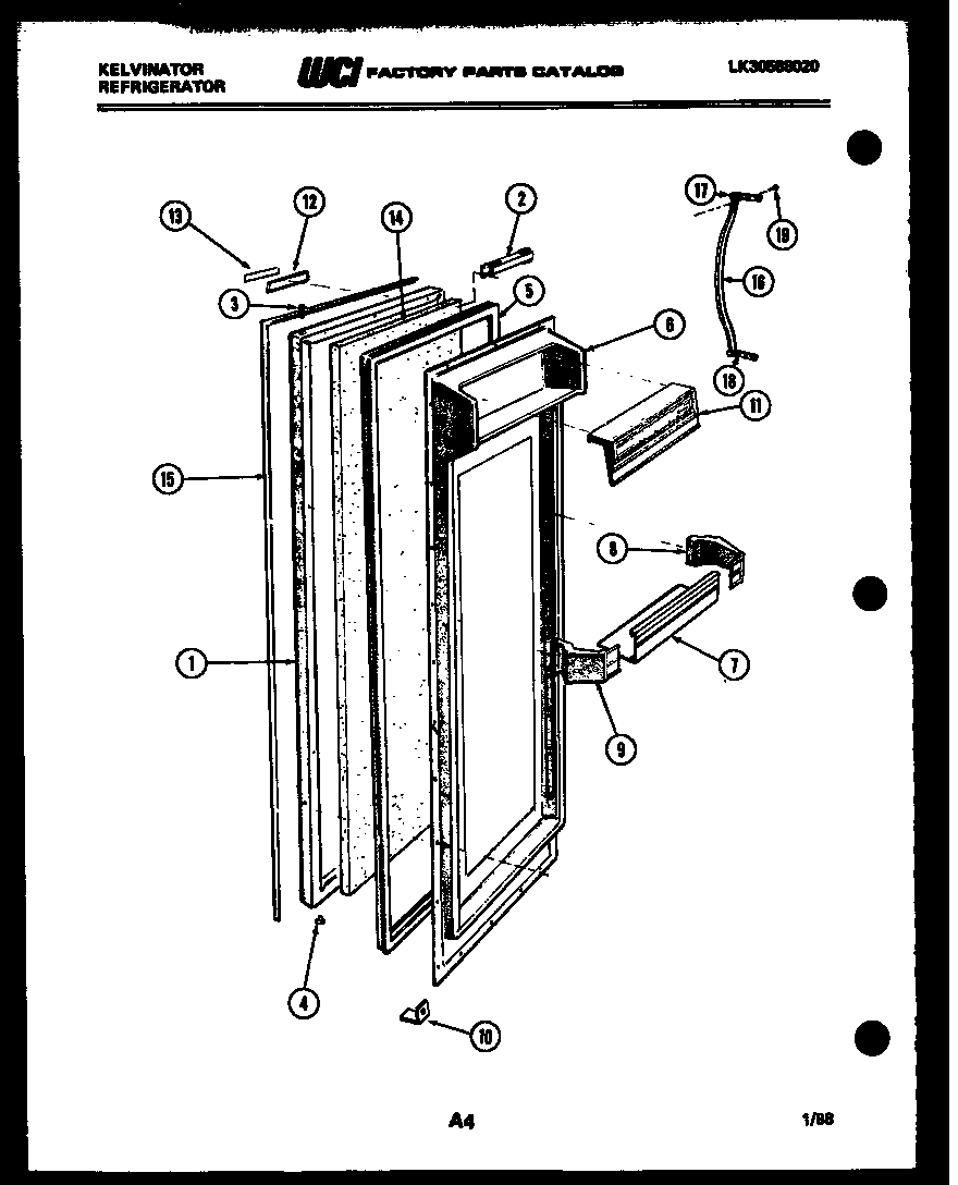 Kelvinator FMK220EN2F refrigerator door parts diagram