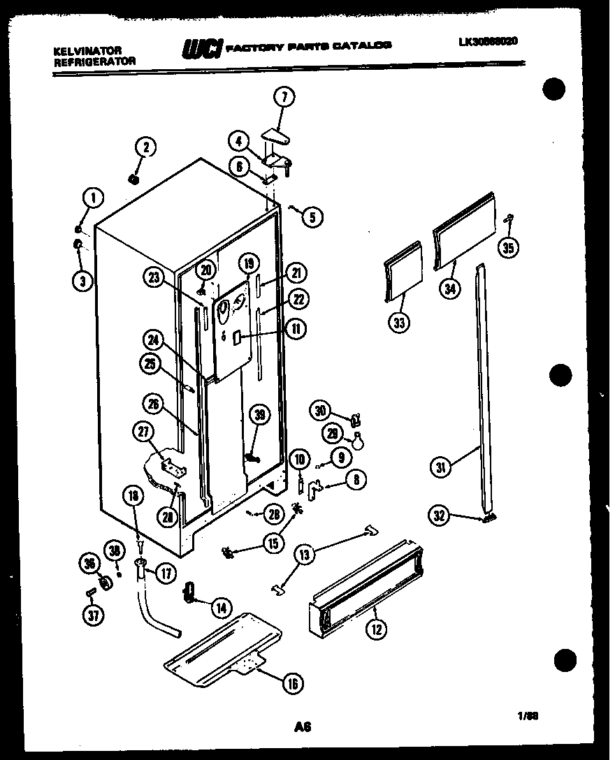 Kelvinator FMK220EN2F cabinet parts diagram