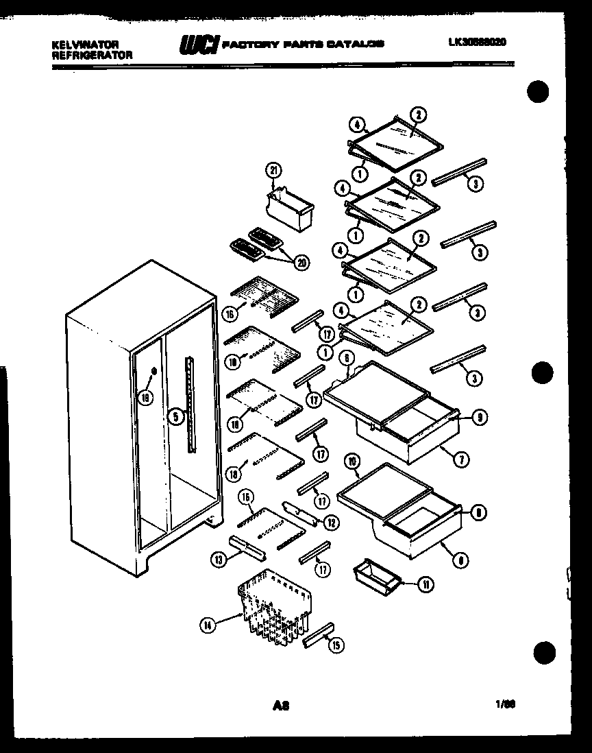 Kelvinator FMK220EN2F shelf parts diagram