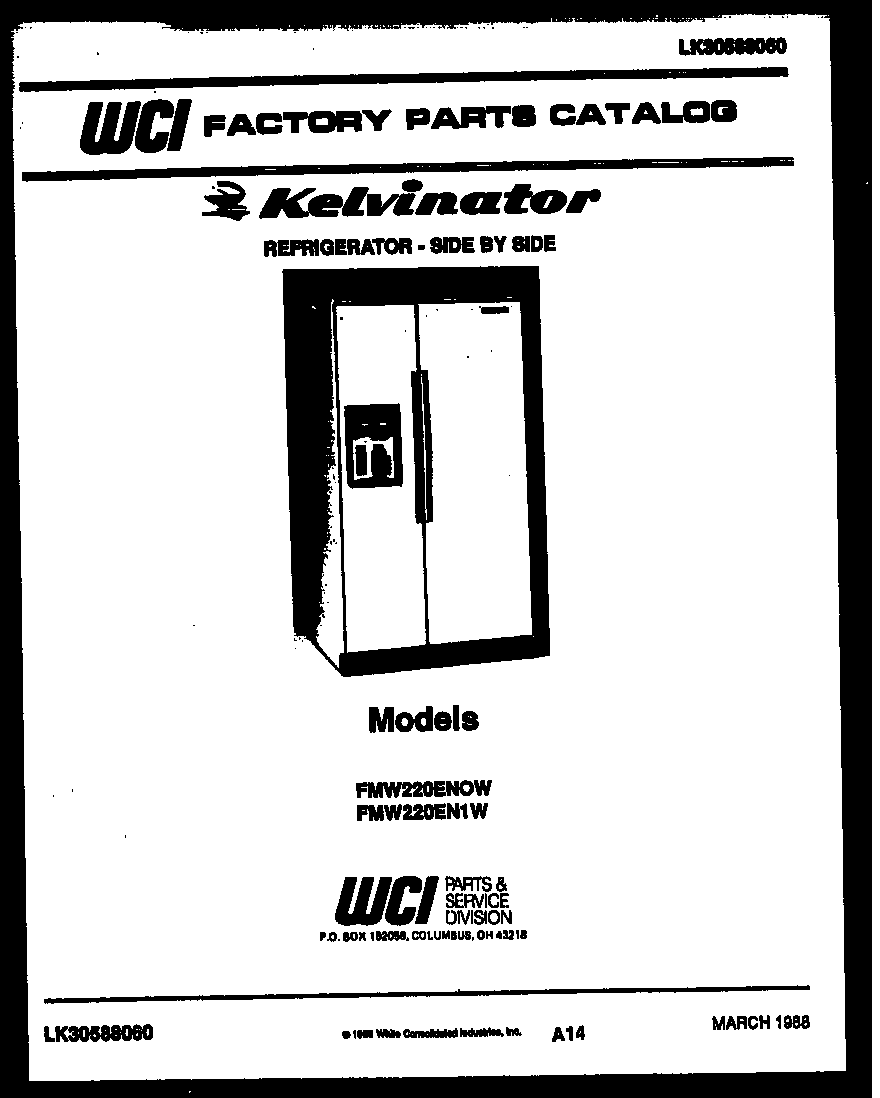 Kelvinator FMW220EN1V front cover diagram