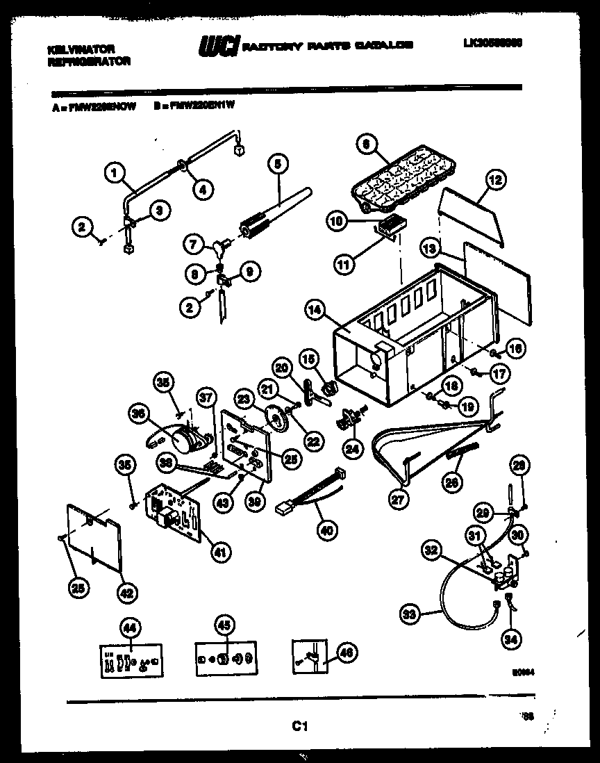 Kelvinator FMW220EN1V ice maker parts diagram