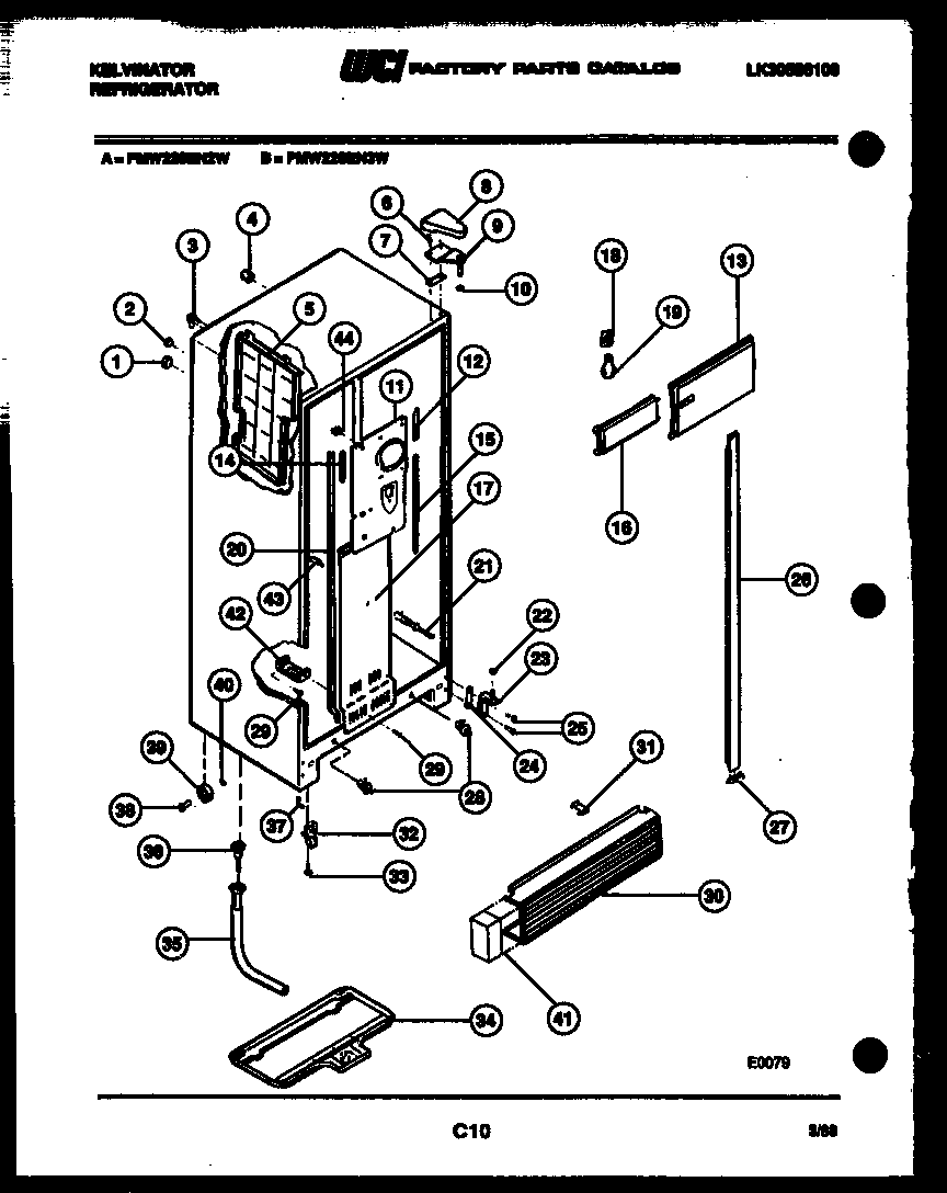 Kelvinator FMW220EN3T cabinet parts diagram