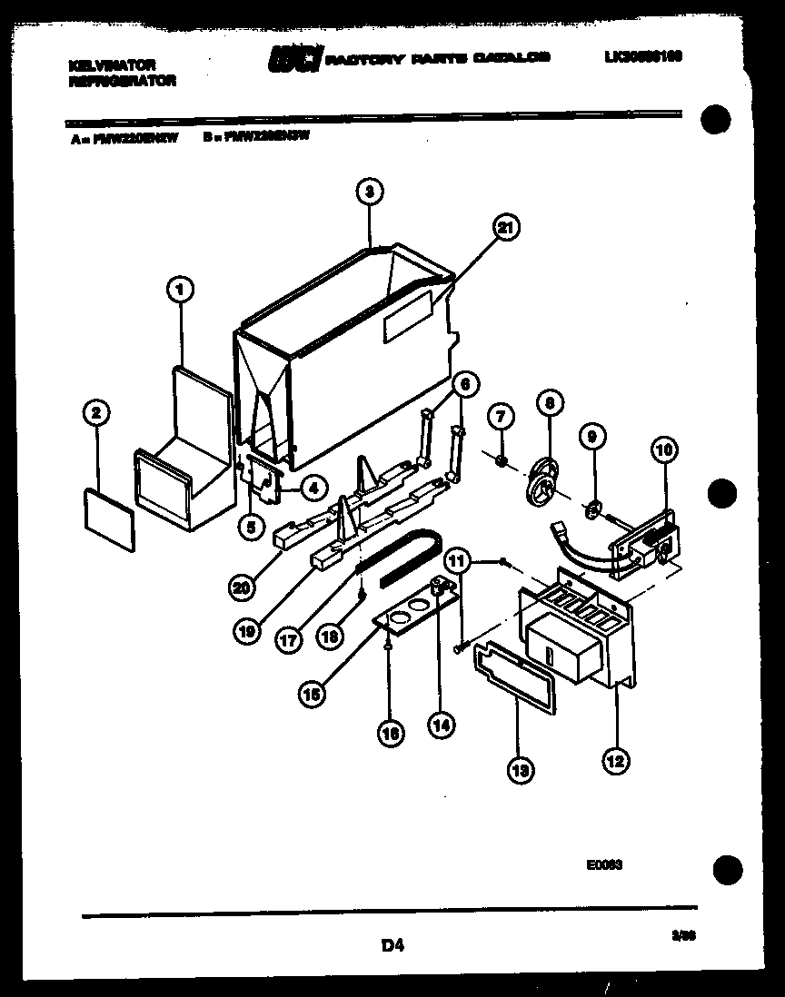 Kelvinator FMW220EN3T ice dispenser diagram