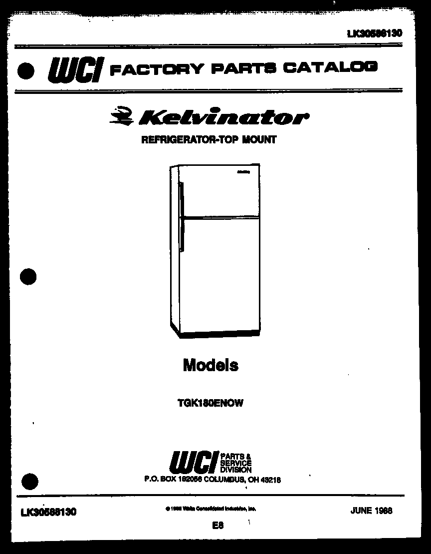 Kelvinator TGK180EN0D cover page diagram