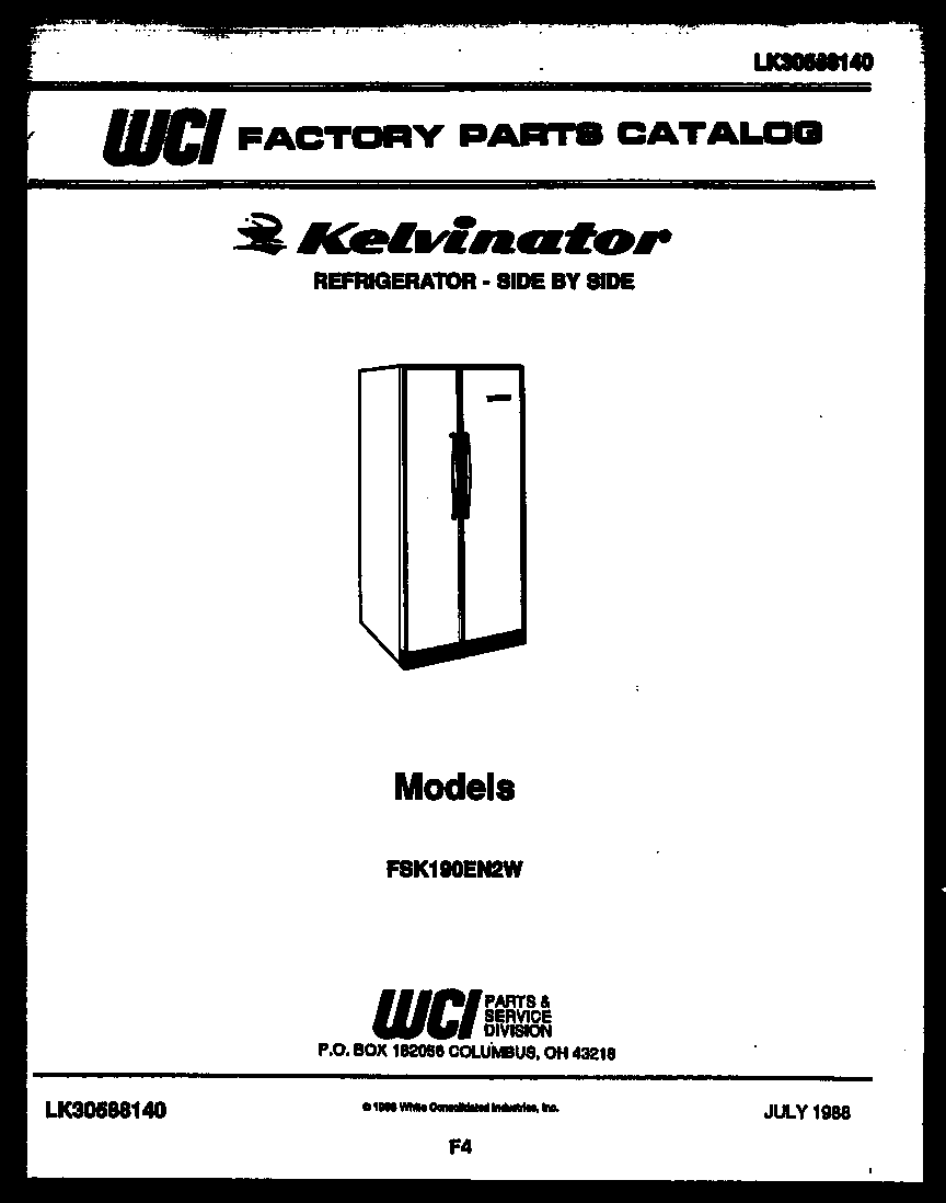 Kelvinator FSK190EN2D front cover diagram