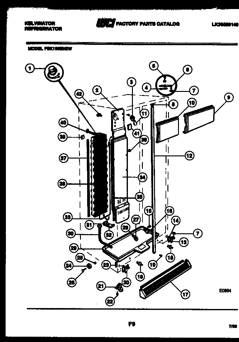 Kelvinator FSK190EN2D cabinet parts diagram