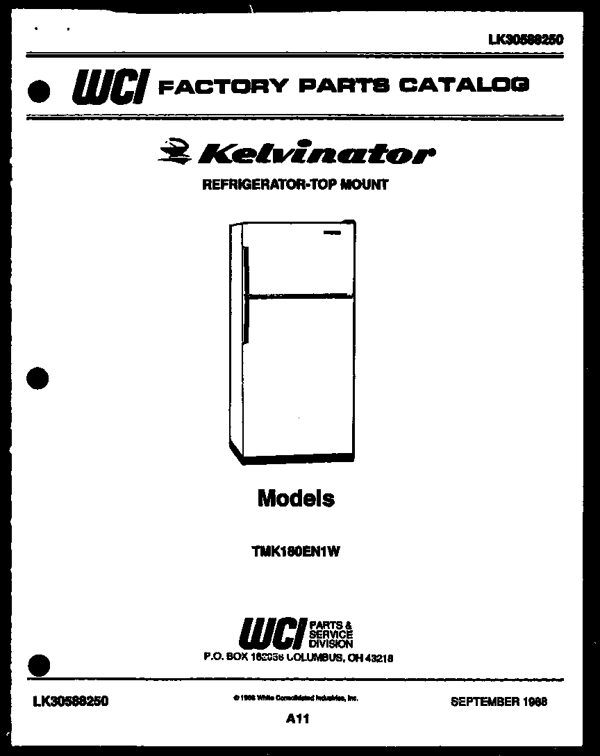 Kelvinator TMK180EN1V cover page diagram