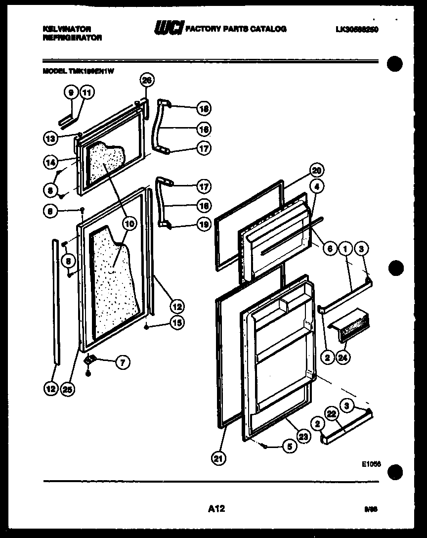 Kelvinator TMK180EN1V door parts diagram