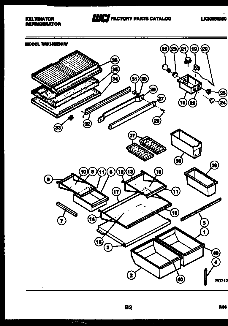 Kelvinator TMK180EN1V shelves and supports diagram