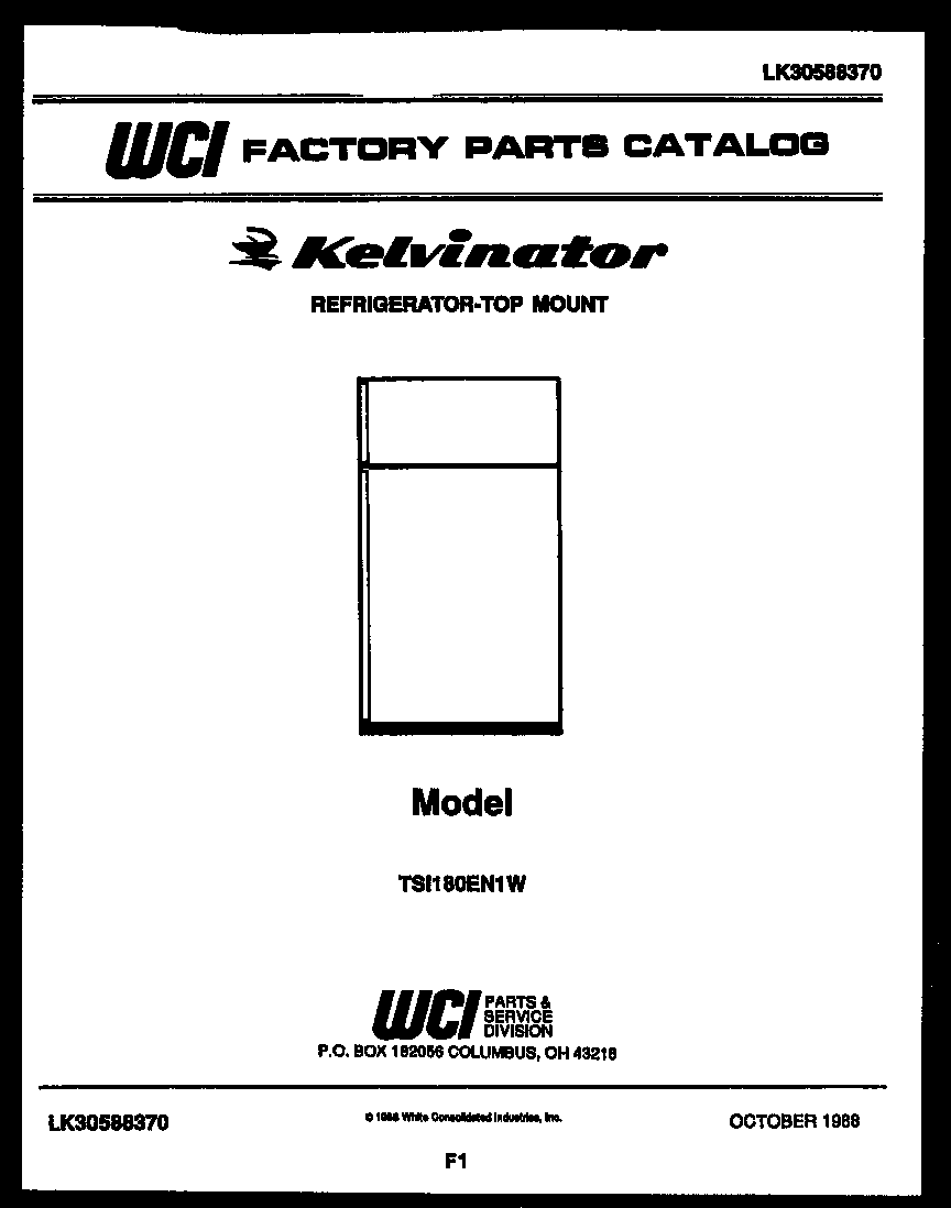 Kelvinator TSI180EN1V cover page diagram