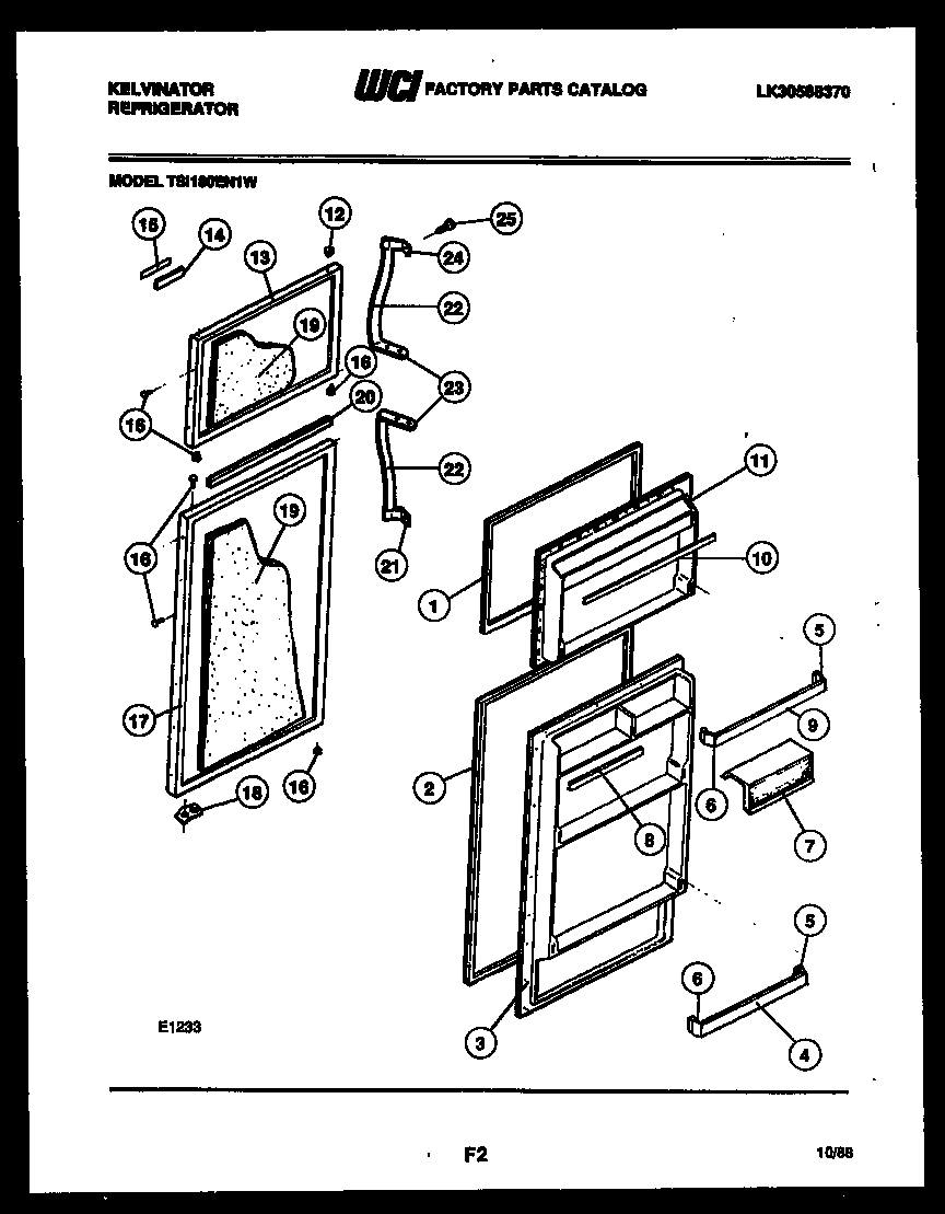 Kelvinator TSI180EN1V door parts diagram