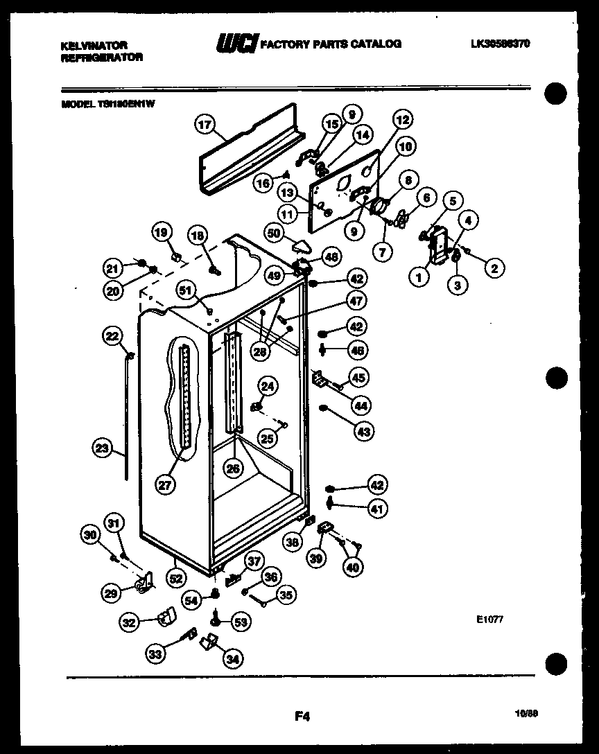 Kelvinator TSI180EN1V cabinet parts diagram