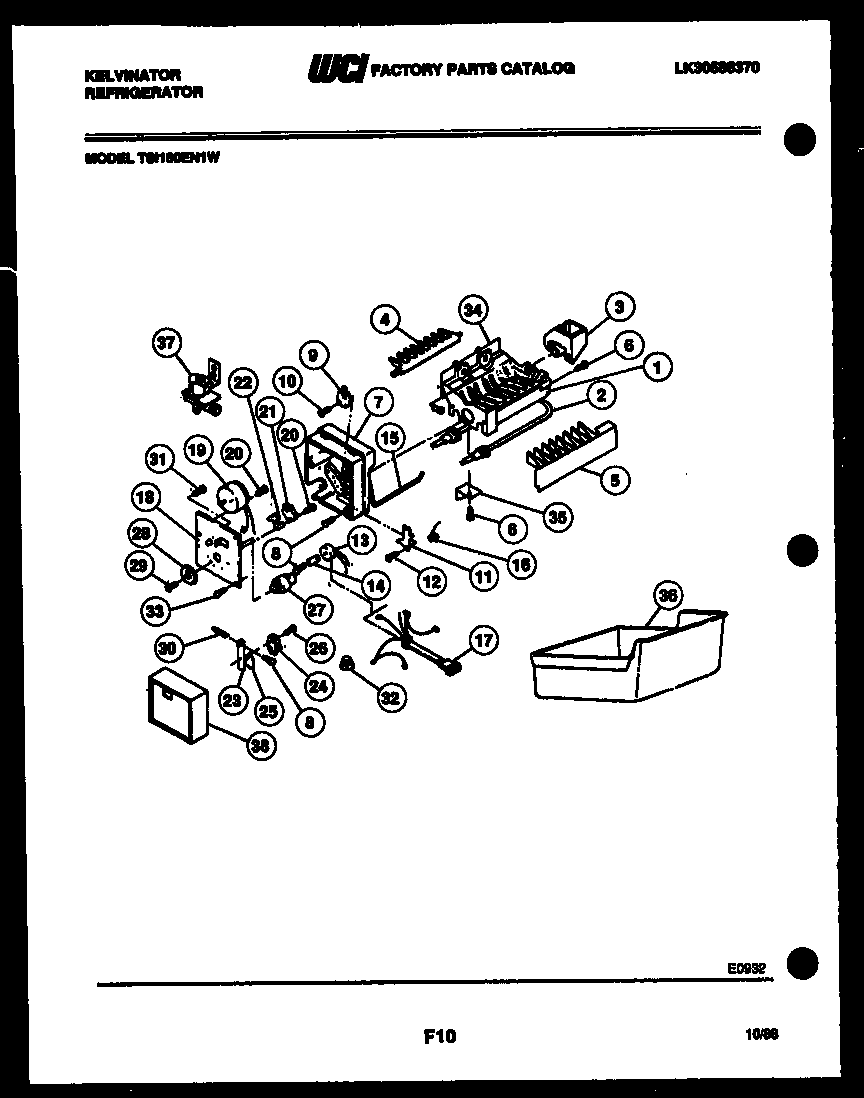 Kelvinator TSI180EN1V ice maker parts diagram