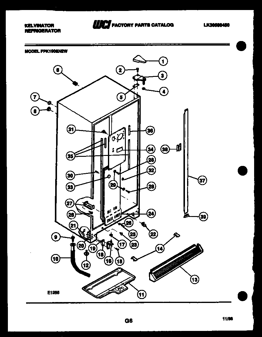 Kelvinator FPK190EN2V cabinet parts diagram