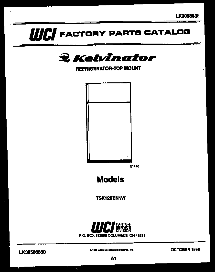 Kelvinator TSX120EN1V cover page diagram