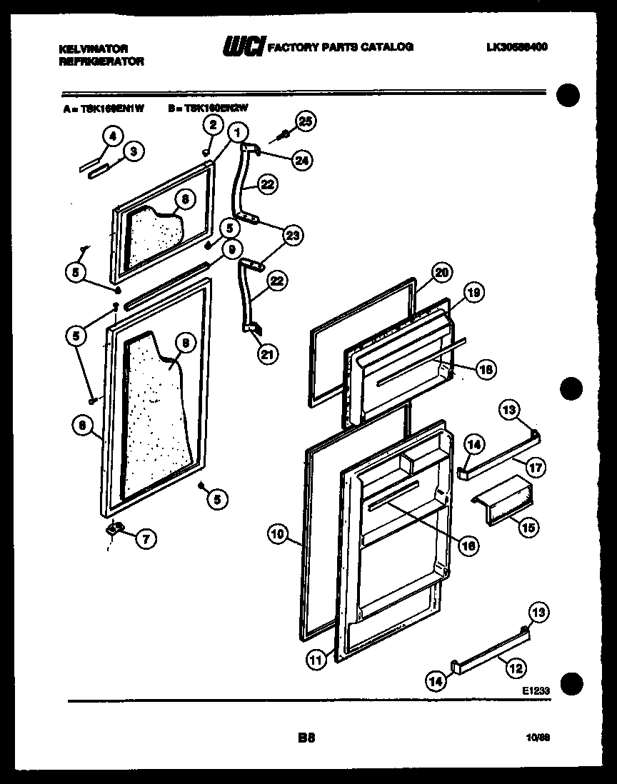 Kelvinator TSK160EN2V door parts diagram