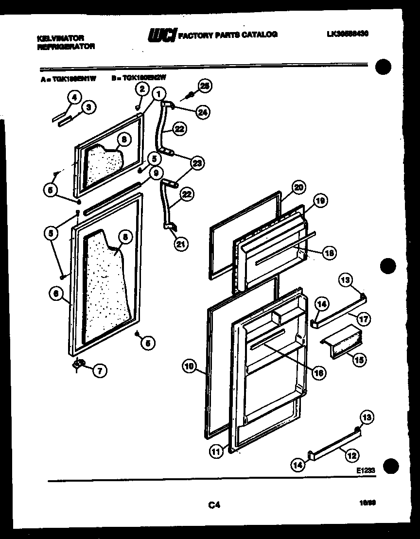 Kelvinator TGK180EN1D door parts diagram