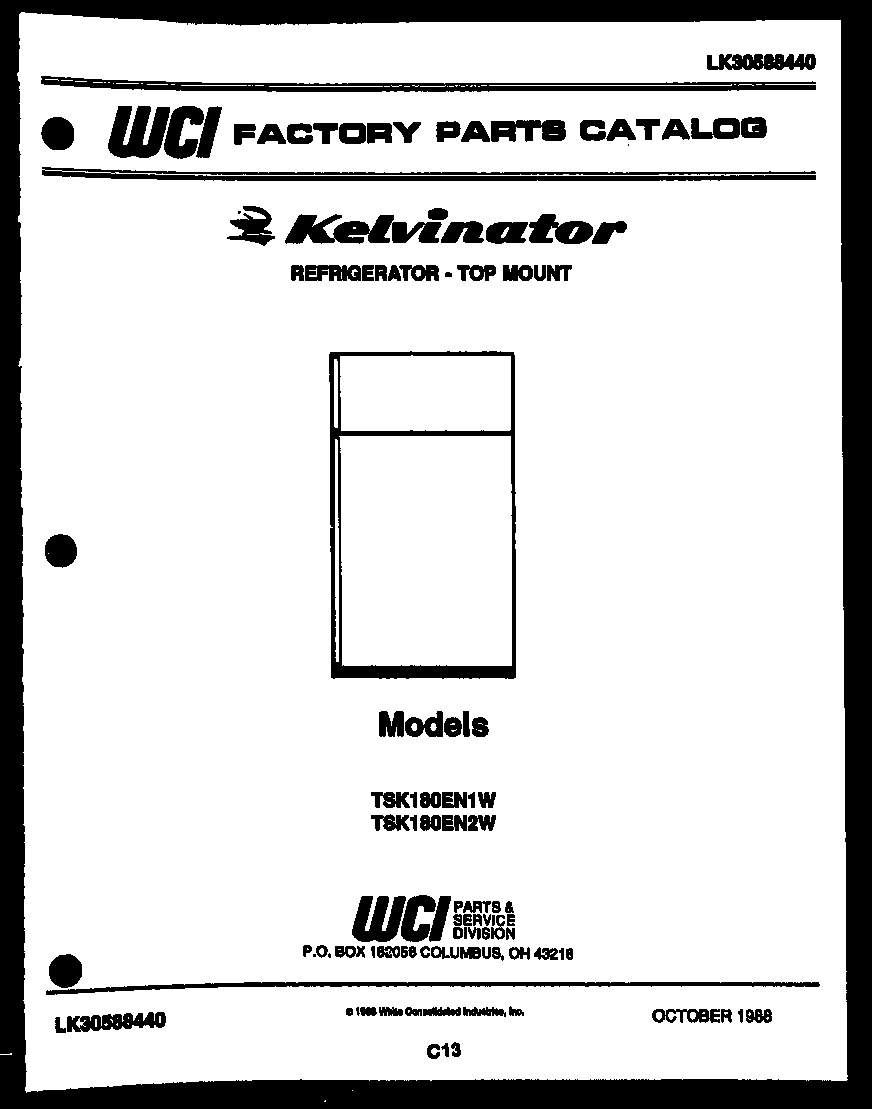 Kelvinator TSK180EN2V cover page diagram