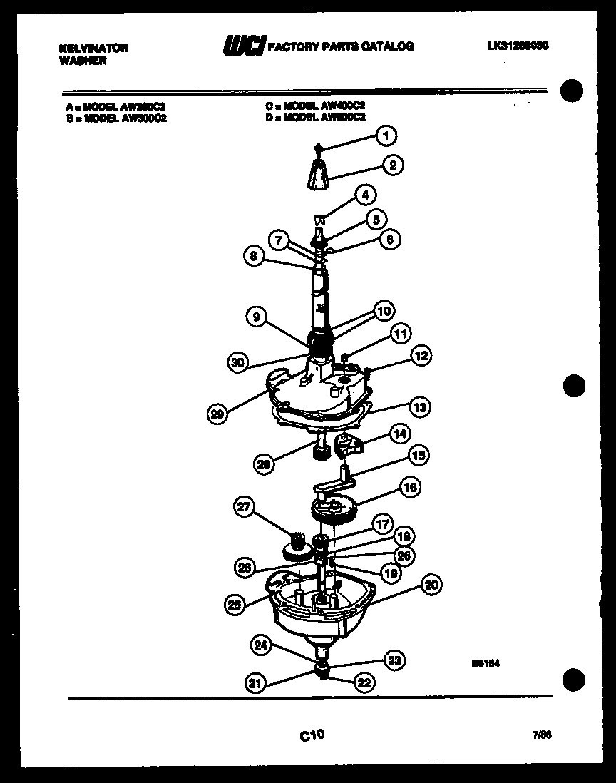 Kelvinator AW400C2W transmission parts diagram