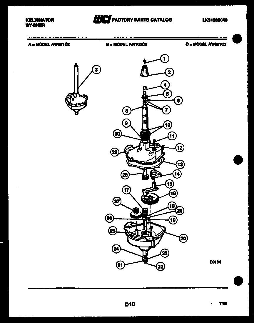 Kelvinator AW700C2D transmission parts diagram