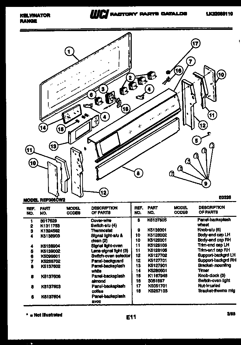 Kelvinator REP306CW2 backguard diagram