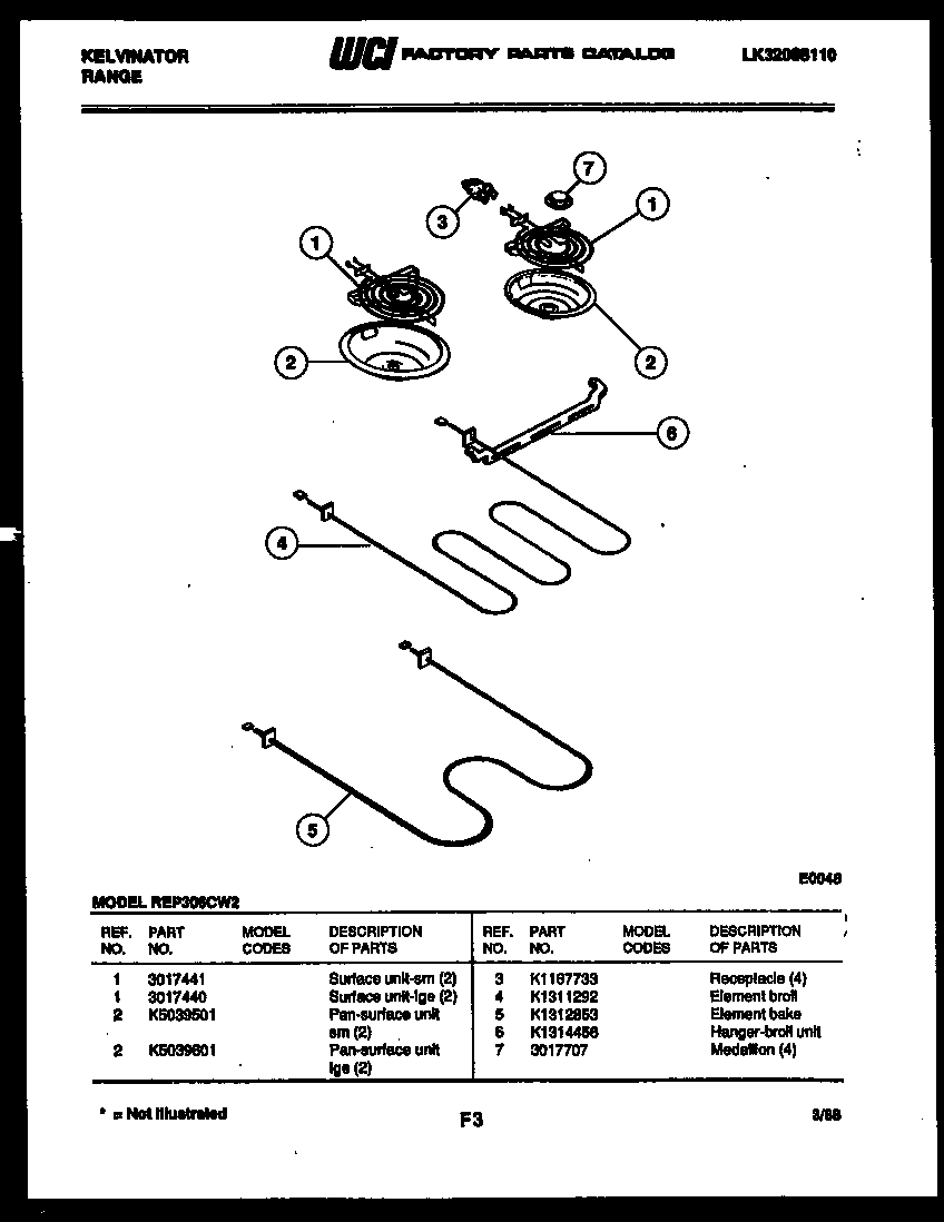 Kelvinator REP306CW2 broiler parts diagram