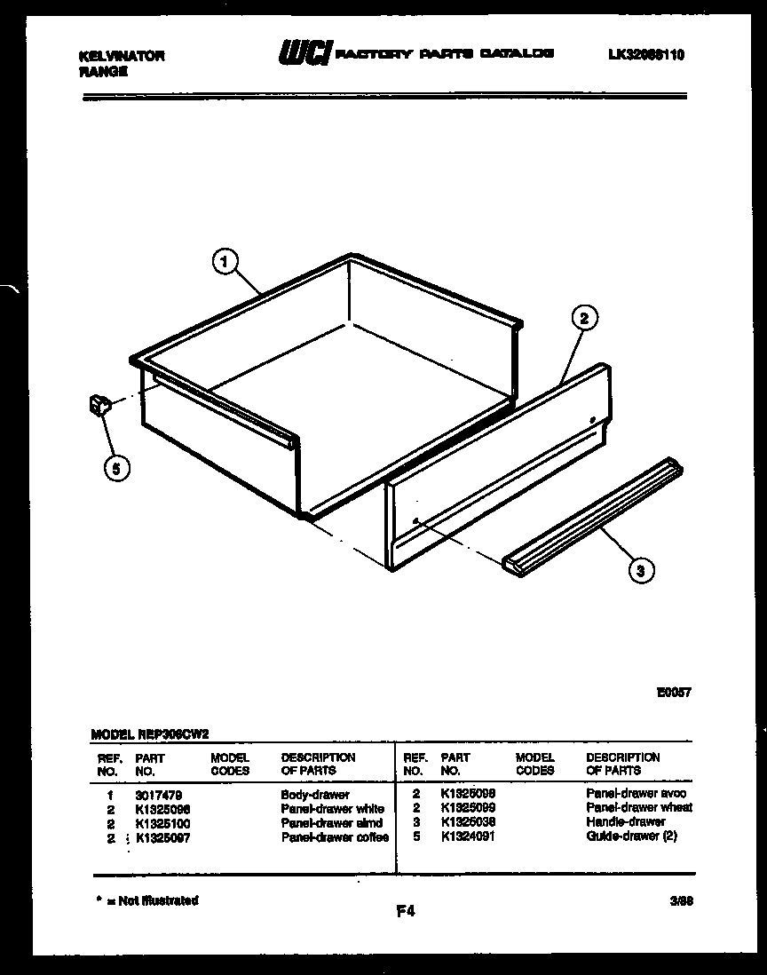 Kelvinator REP306CW2 drawer parts diagram