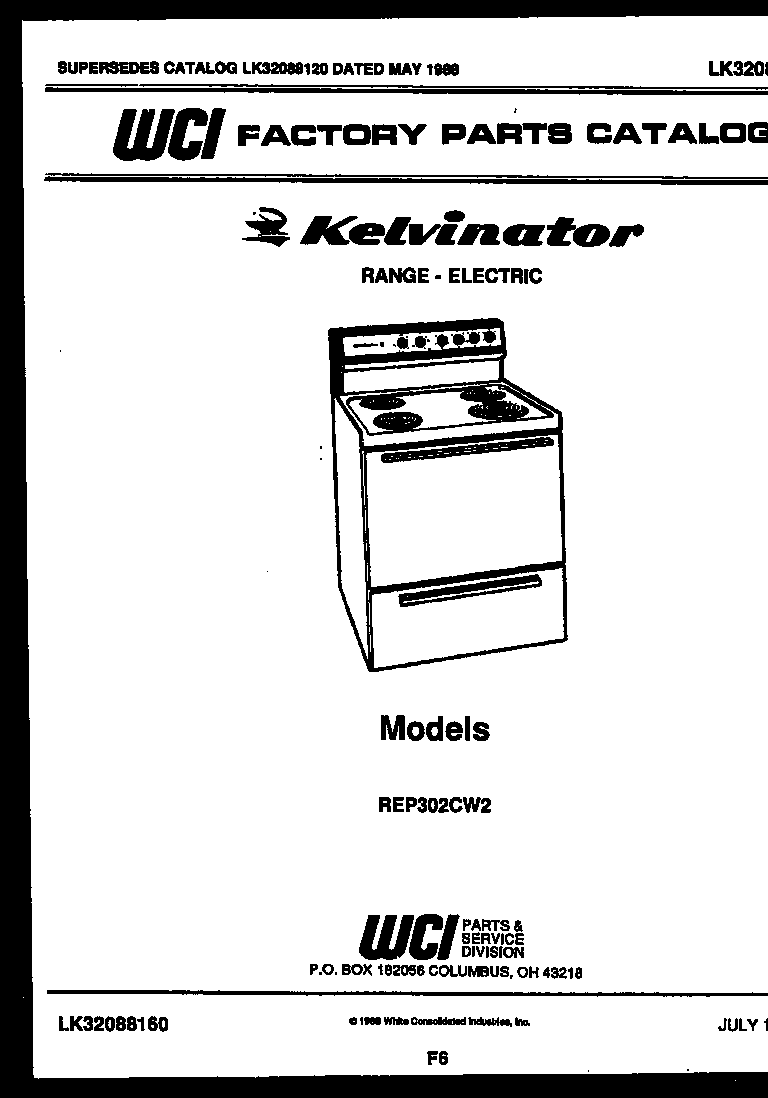 Kelvinator REP302CW2 cover diagram