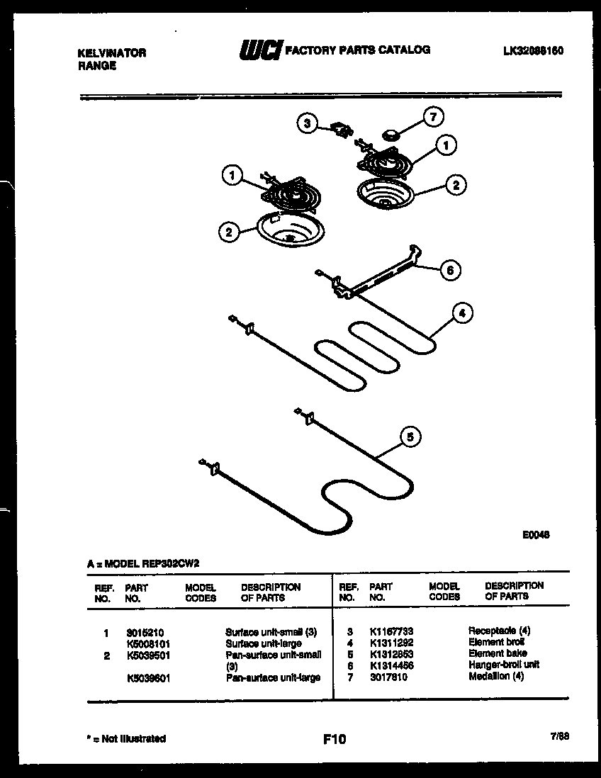 Kelvinator REP302CW2 broiler parts diagram