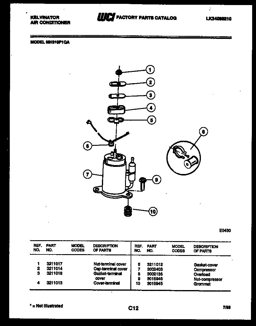Kelvinator MH310F1QA compressor diagram