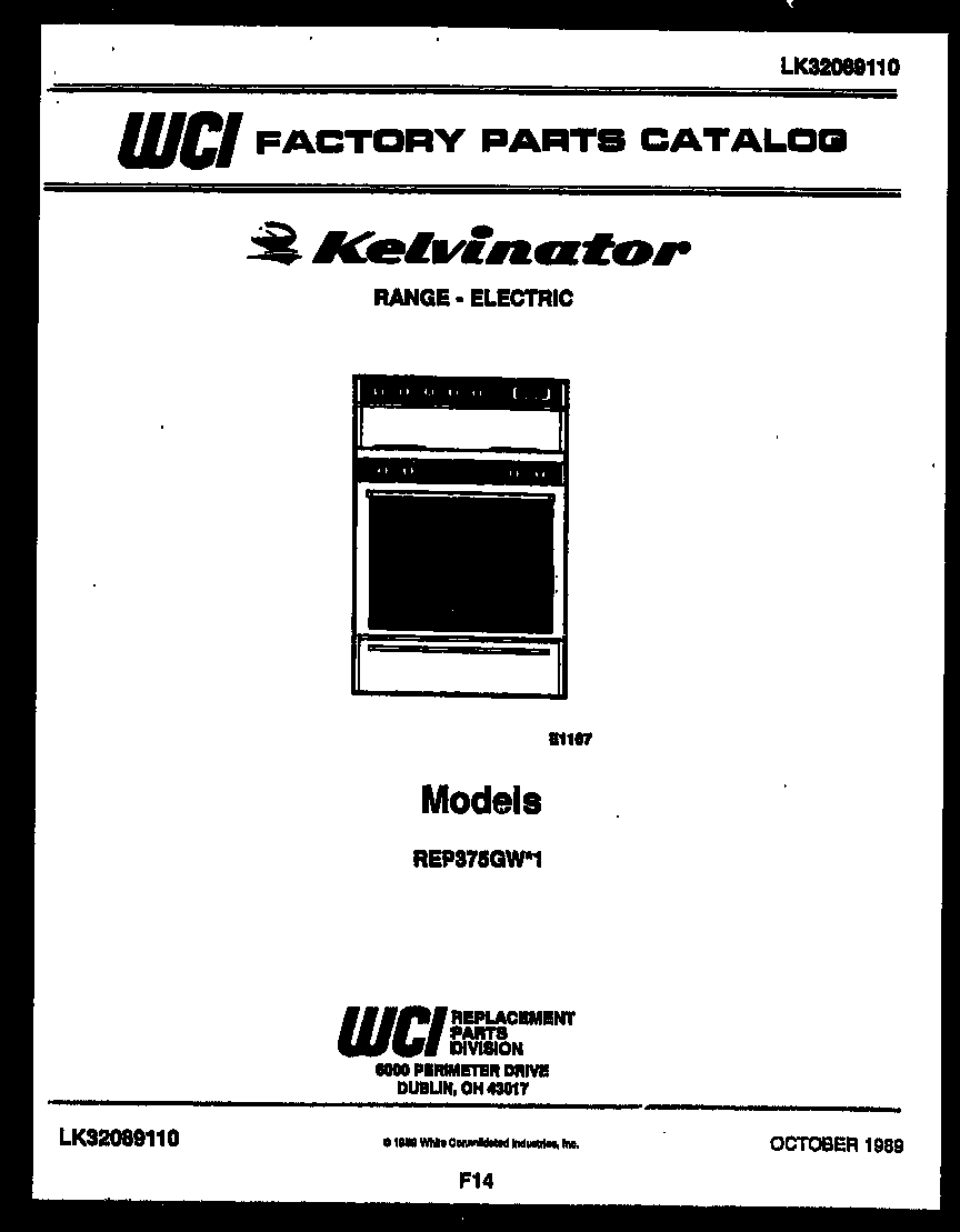 Kelvinator REP375GW1 cover diagram