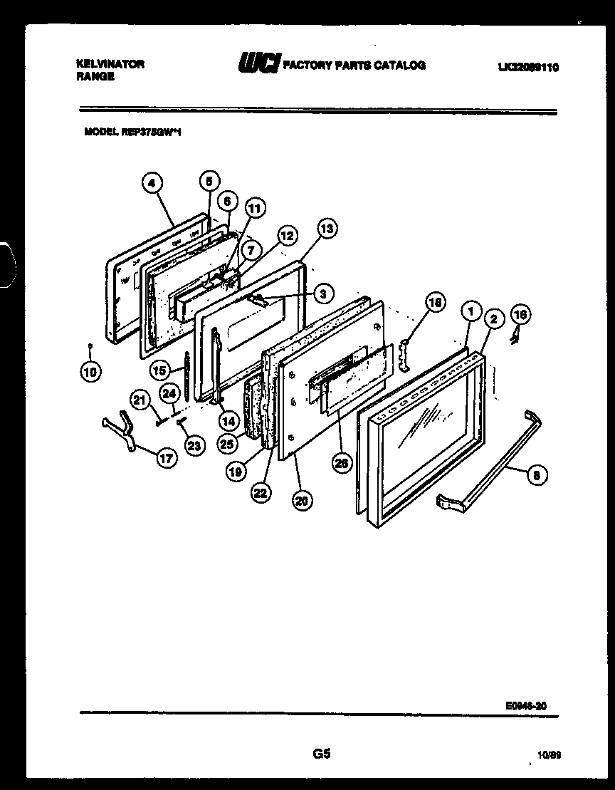 Kelvinator REP375GW1 door parts diagram
