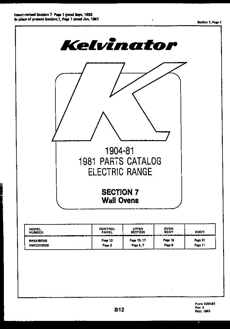 Kelvinator TSK140PN0W cover page diagram