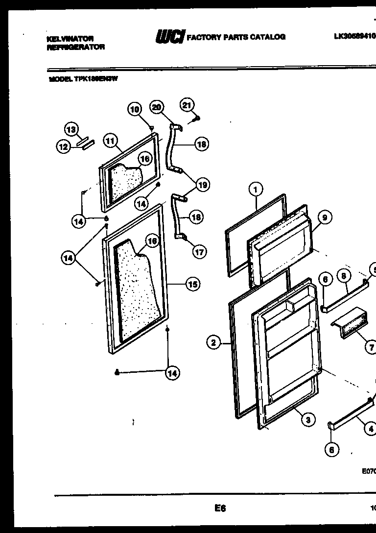 Kelvinator TPK180EN3D door parts diagram