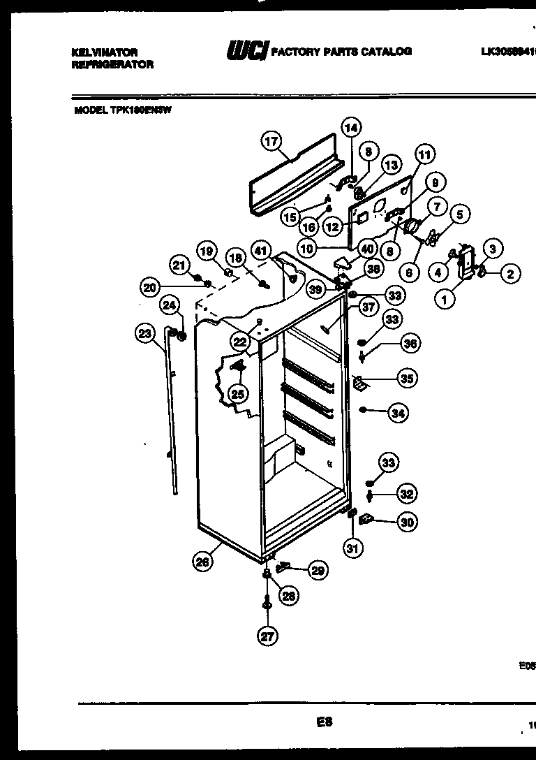 Kelvinator TPK180EN3D cabinet parts diagram