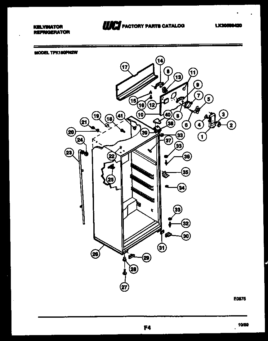 Kelvinator TPK180PN2D cabinet parts diagram