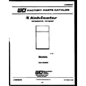 Kelvinator TAK170GN0F cover page diagram