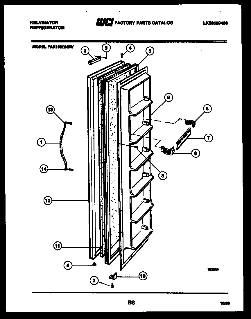 Kelvinator FAK190GN0V door parts diagram