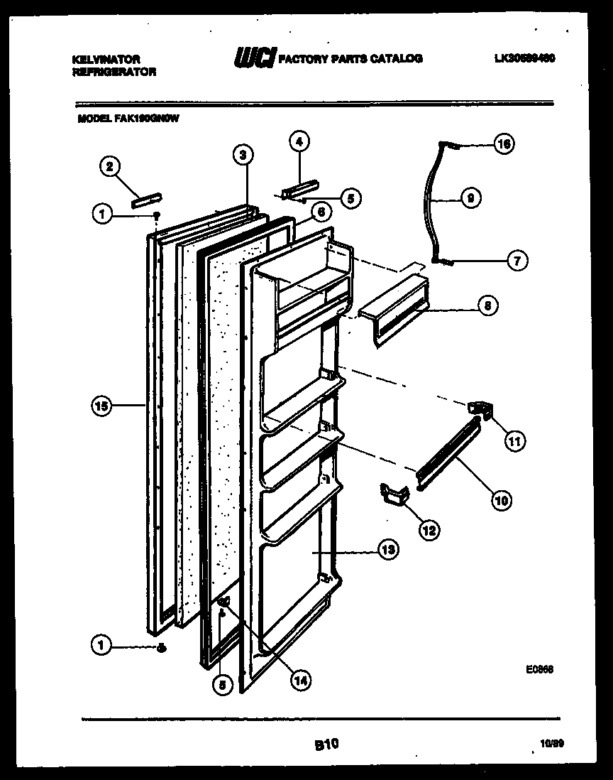 Kelvinator FAK190GN0V door parts diagram