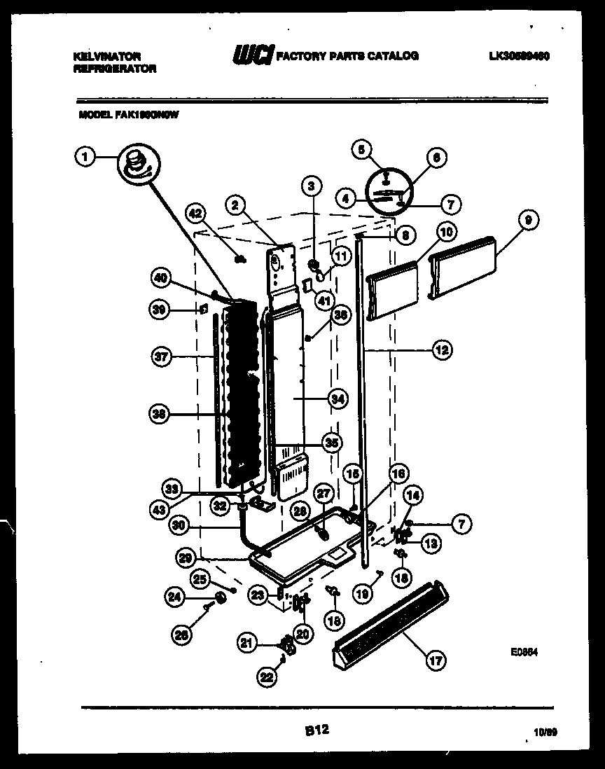 Kelvinator FAK190GN0V cabinet parts diagram