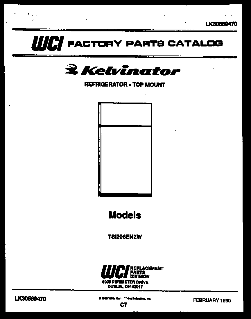 Kelvinator TSI206EN2T cover page diagram
