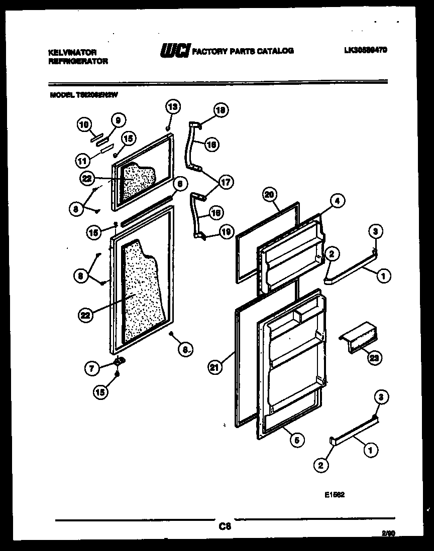 Kelvinator TSI206EN2T door parts diagram
