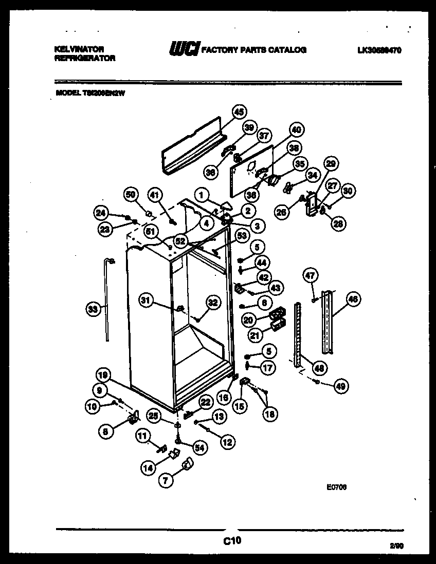 Kelvinator TSI206EN2T cabinet parts diagram
