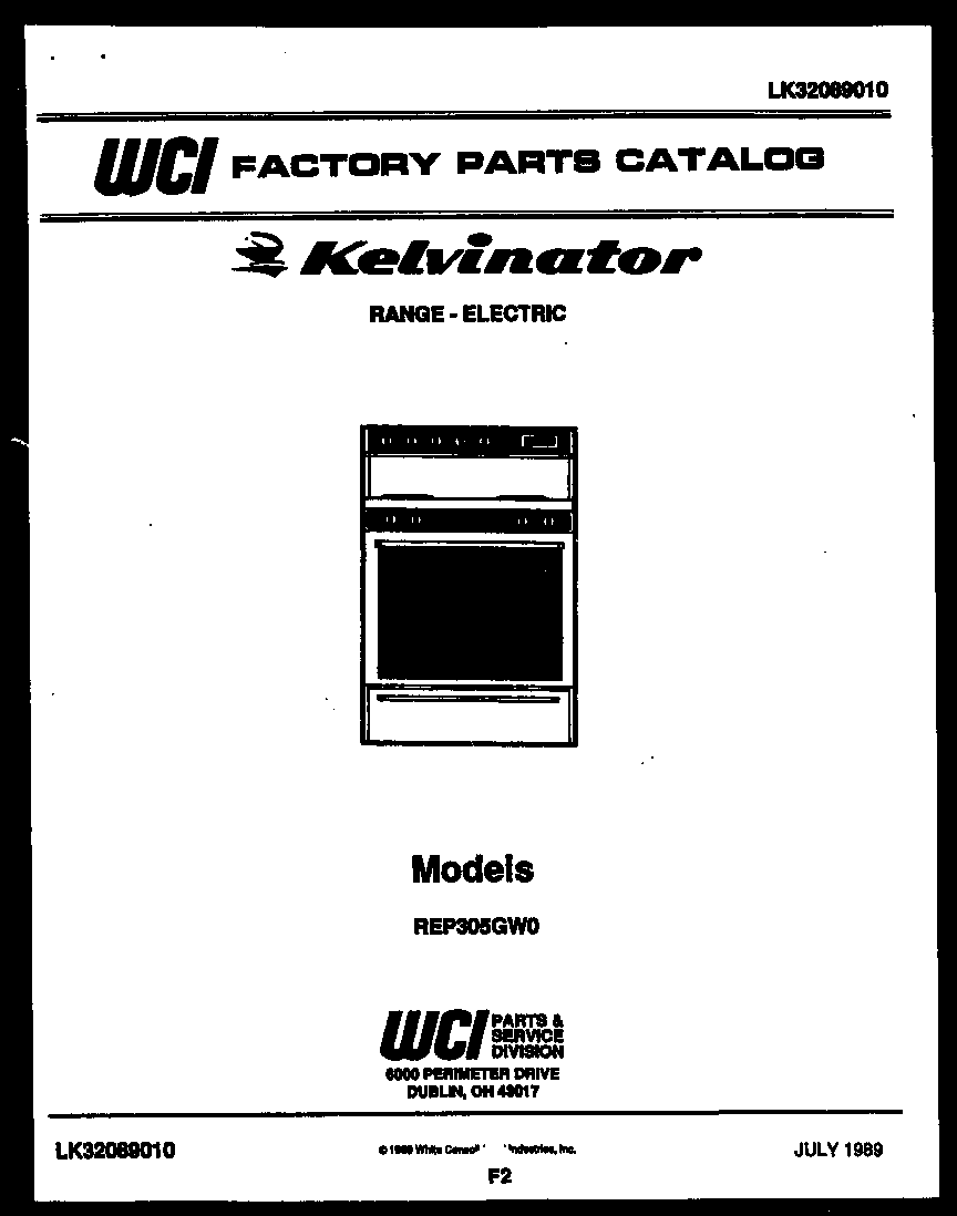 Kelvinator REP305GT0 cover diagram