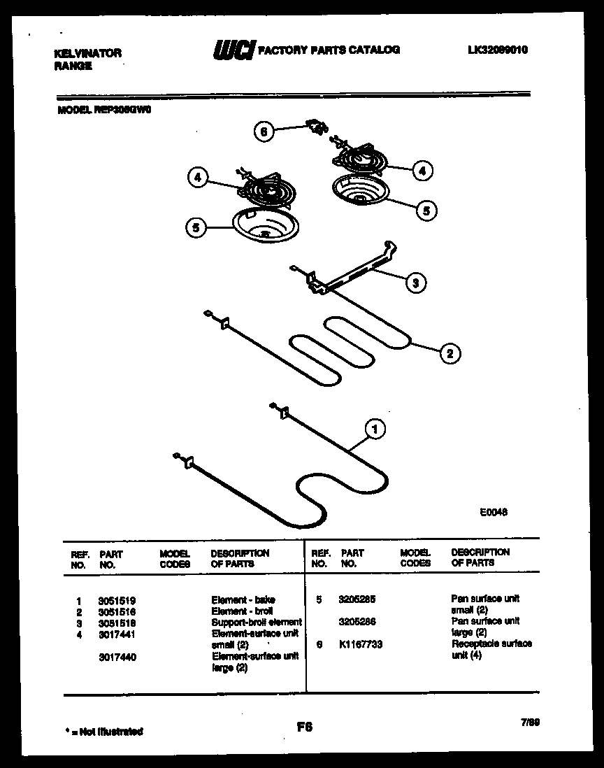 Kelvinator REP305GT0 broiler parts diagram